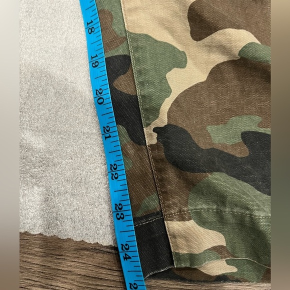 [M/10]RVCA Green and Brown Camouflage Ankle Cropped Jumpsuit Overall - Picture 12 of 12